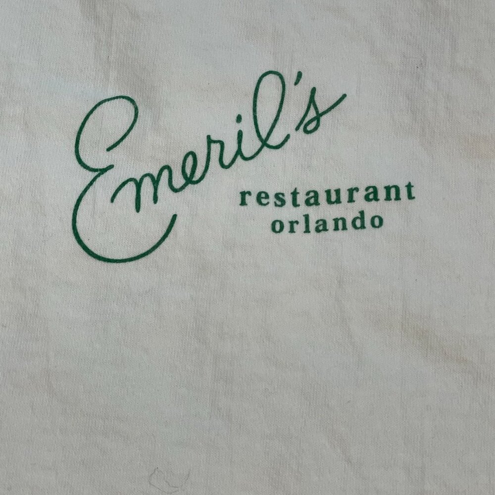 Emeril's Orlando Shirt XXL Souvenir White with green writing